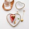 Nordic heart-shaped dinner set with gold rim