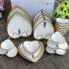 Nordic heart-shaped dinner set with gold rim