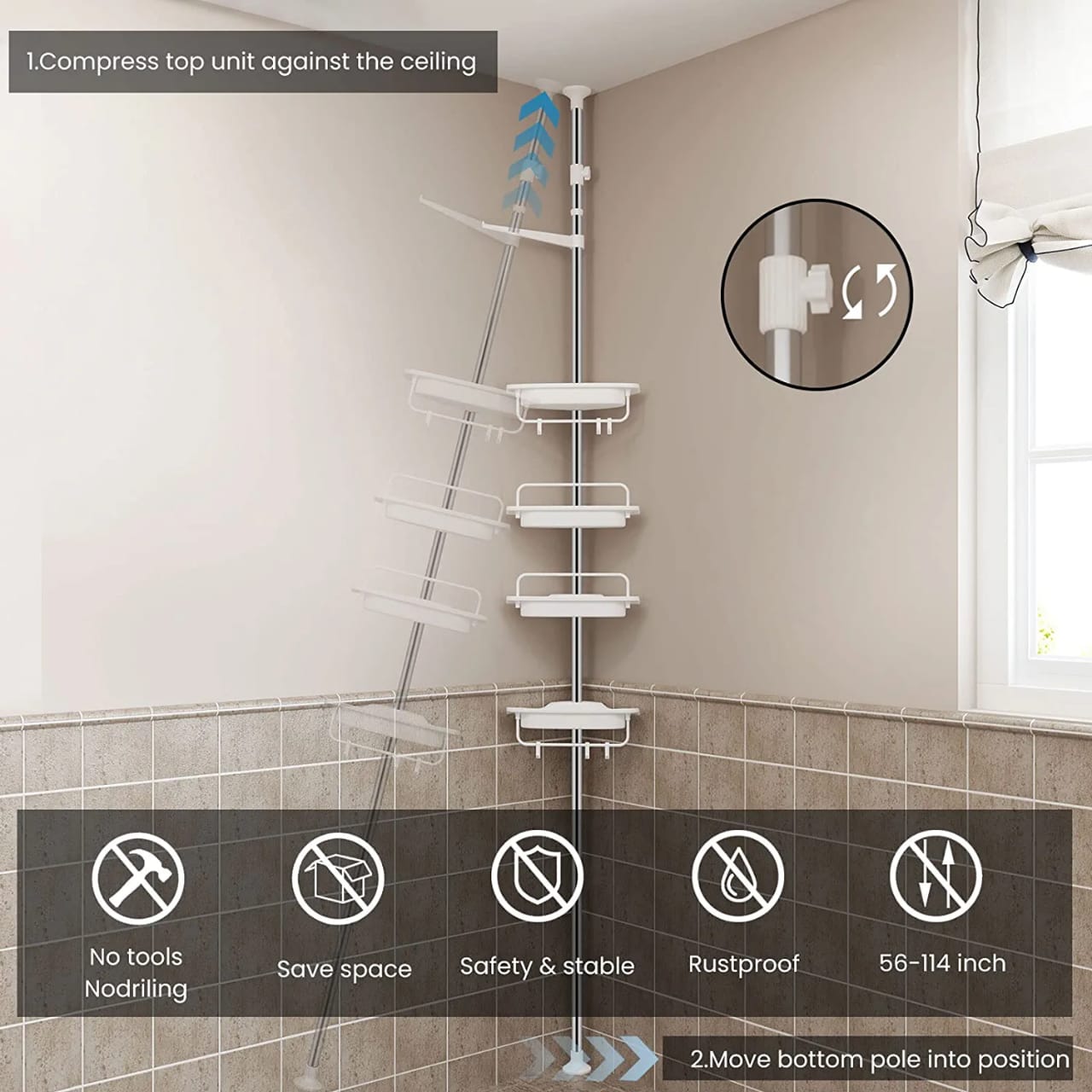 Bathroom Corner Shelf Organizer – BestCart eShop